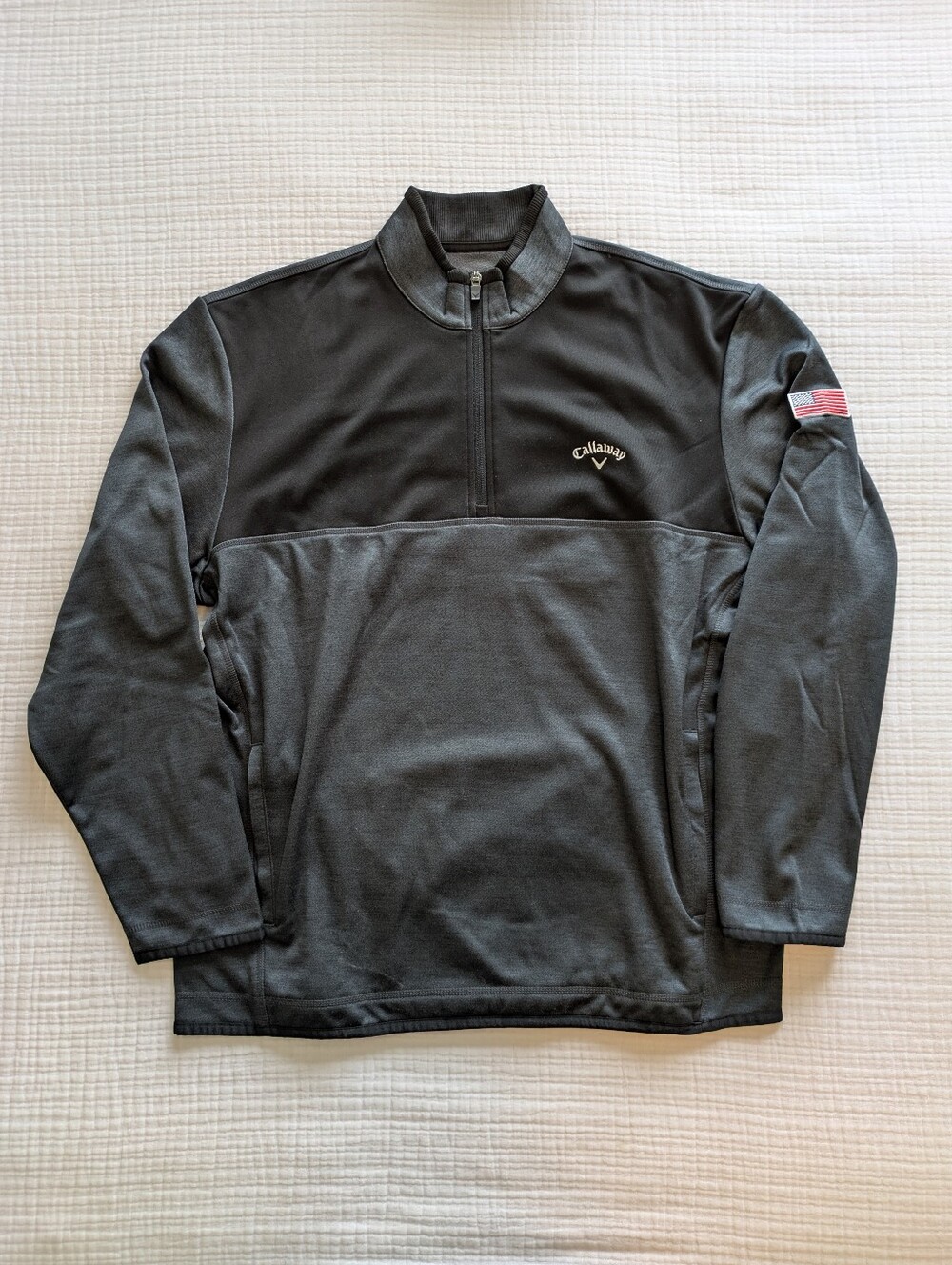 Callaway Men's Two-Tone Charcoal Half-Zip Performance Jacket (L)
